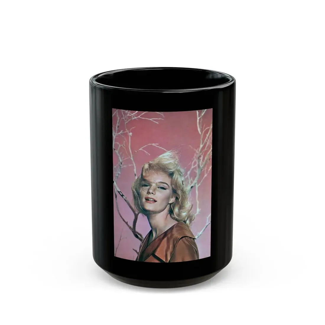 Yvette Mimieux #83 (Vintage Female Icon) Black Coffee Mug 15oz - Go Mug Yourself