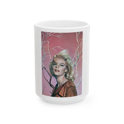 Yvette Mimieux #83 (Vintage Female Icon) White Coffee Mug 15oz - Go Mug Yourself
