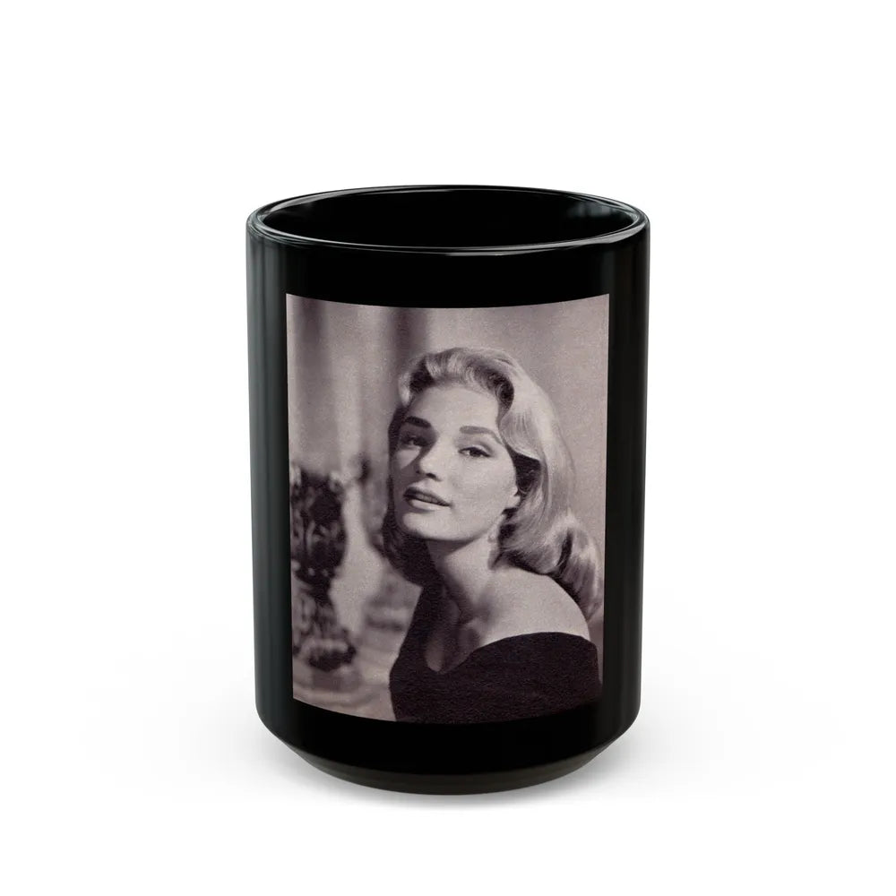 Yvette Mimieux #89 (Vintage Female Icon) Black Coffee Mug-15oz-Go Mug Yourself