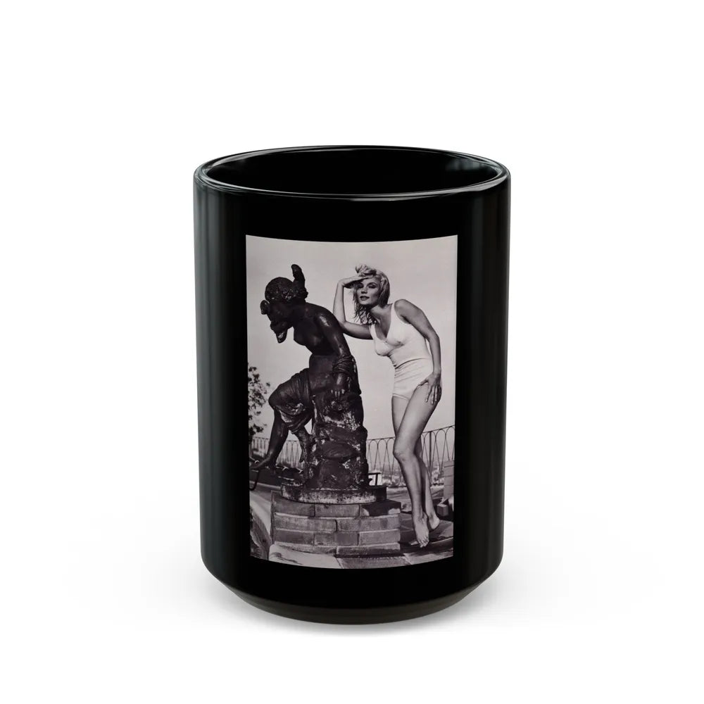 Yvette Mimieux #92 (Vintage Female Icon) Black Coffee Mug-15oz-Go Mug Yourself