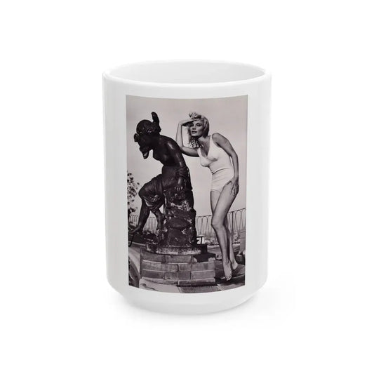 Yvette Mimieux #92 (Vintage Female Icon) White Coffee Mug 15oz - Go Mug Yourself