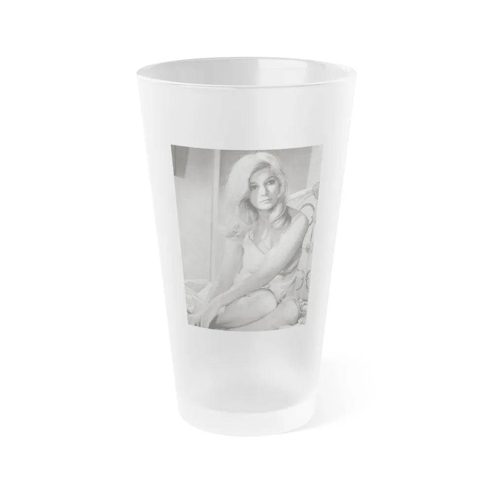 Yvette Mimieux #93 (Vintage Female Icon) Frosted Pint Glass 16oz-16oz-Frosted-Go Mug Yourself