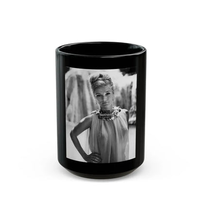 Yvette Mimieux #96 (Vintage Female Icon) Black Coffee Mug 15oz - Go Mug Yourself