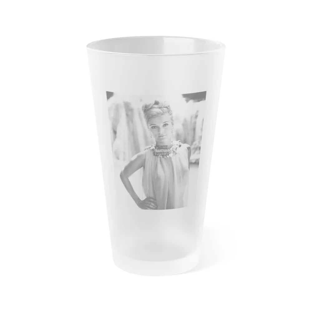 Yvette Mimieux #96 (Vintage Female Icon) Frosted Pint Glass 16oz-16oz-Frosted-Go Mug Yourself