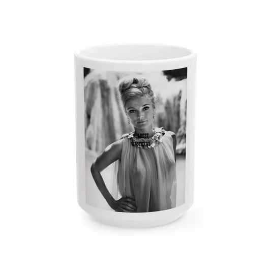 Yvette Mimieux #96 (Vintage Female Icon) White Coffee Mug 15oz - Go Mug Yourself