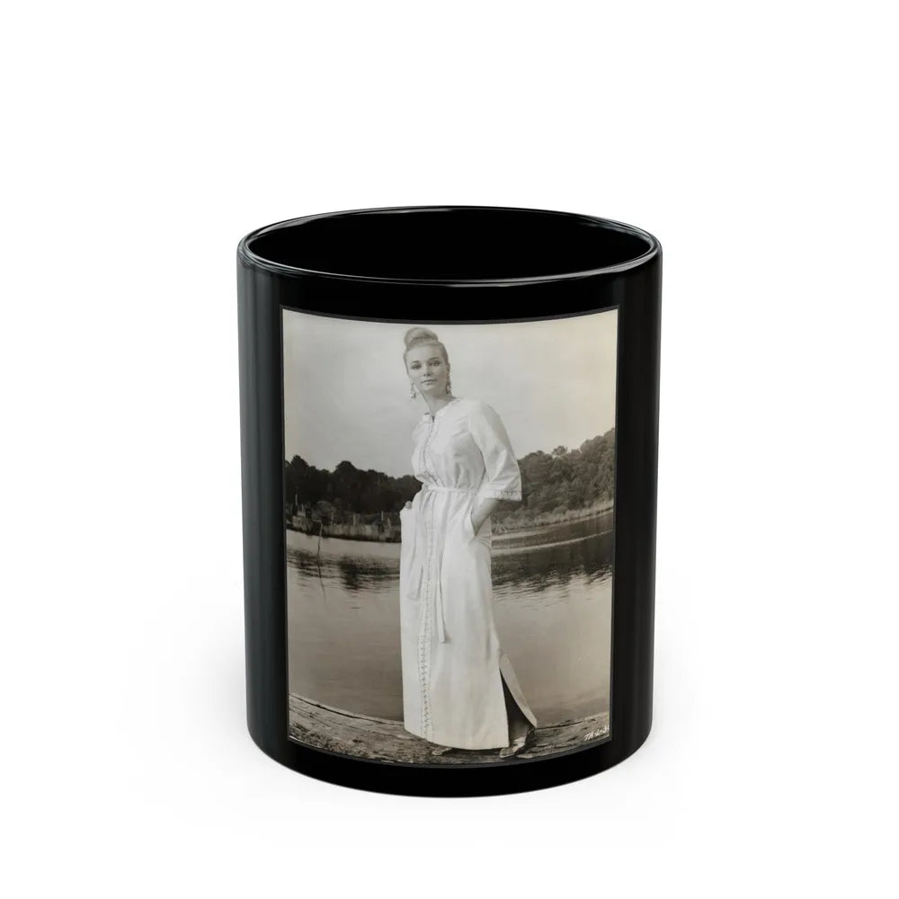 Yvette Mimieux #97 (Vintage Female Icon) Black Coffee Mug-11oz-Go Mug Yourself