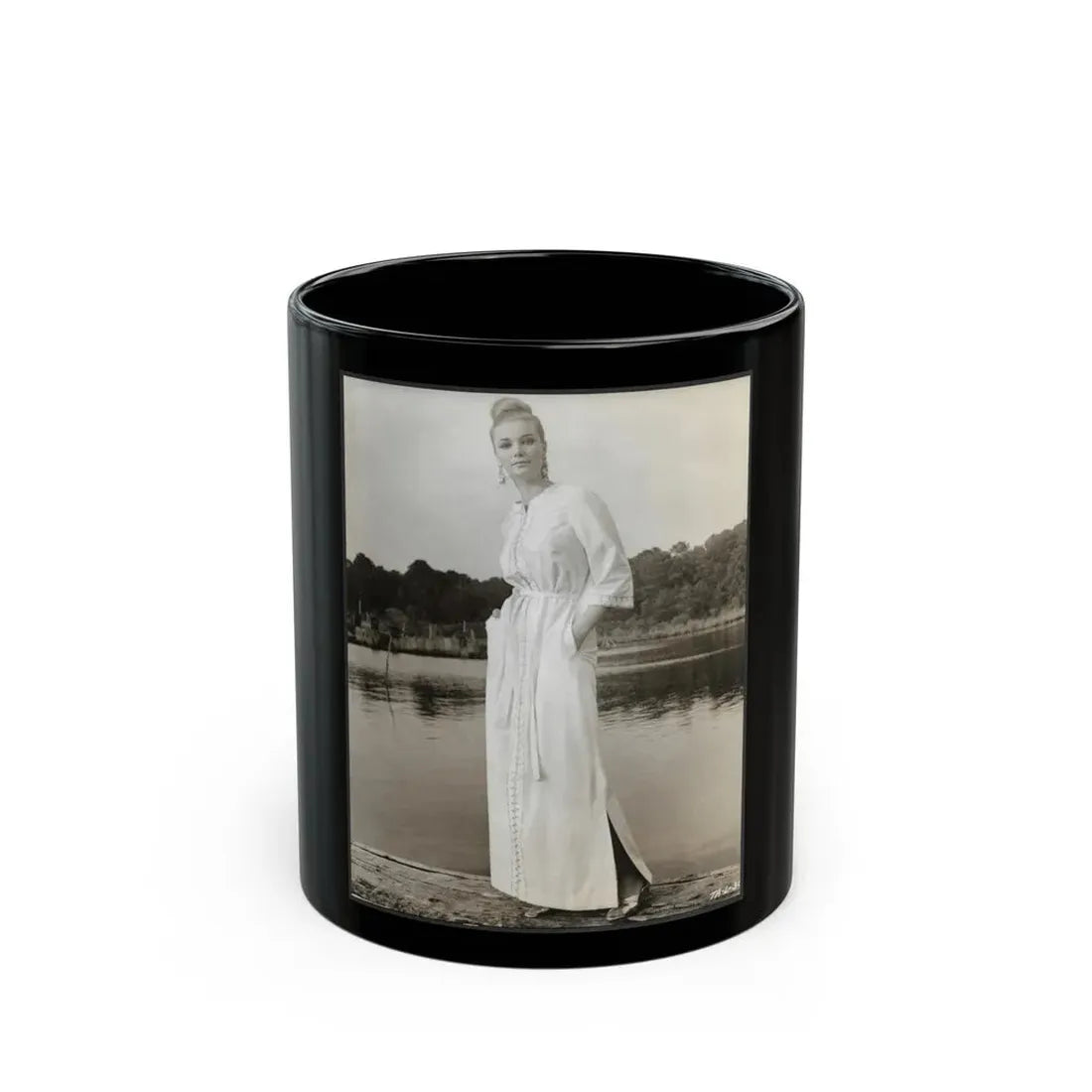Yvette Mimieux #97 (Vintage Female Icon) Black Coffee Mug 11oz - Go Mug Yourself