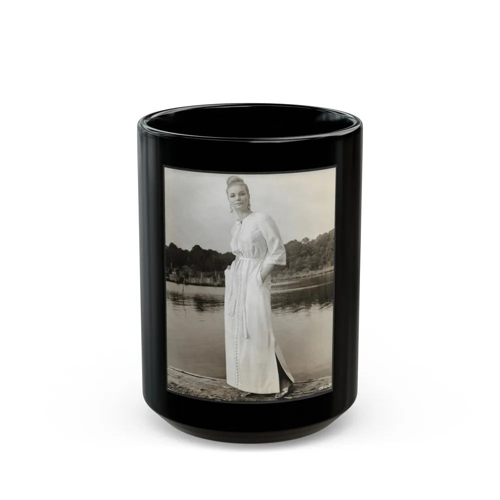 Yvette Mimieux #97 (Vintage Female Icon) Black Coffee Mug-15oz-Go Mug Yourself