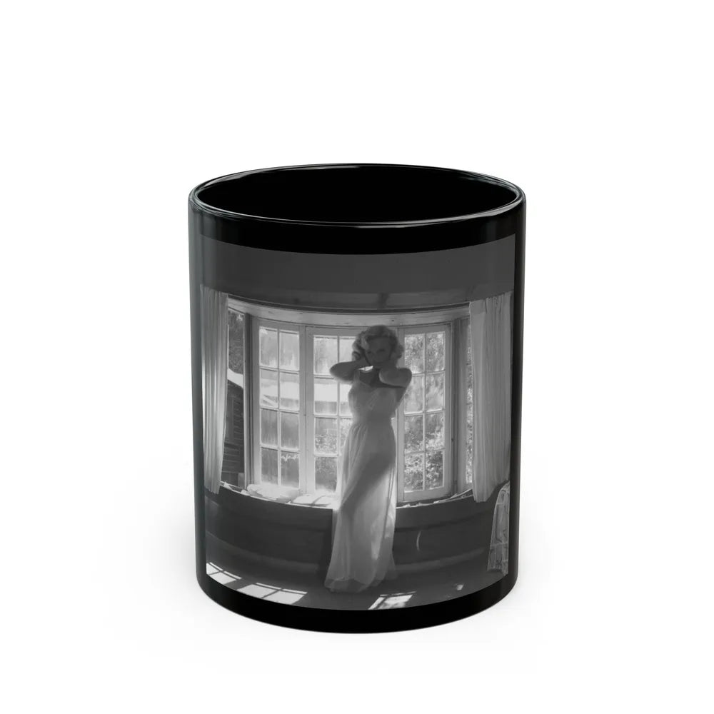 Yvette Vickers #100 (Vintage Female Icon) Black Coffee Mug-11oz-Go Mug Yourself