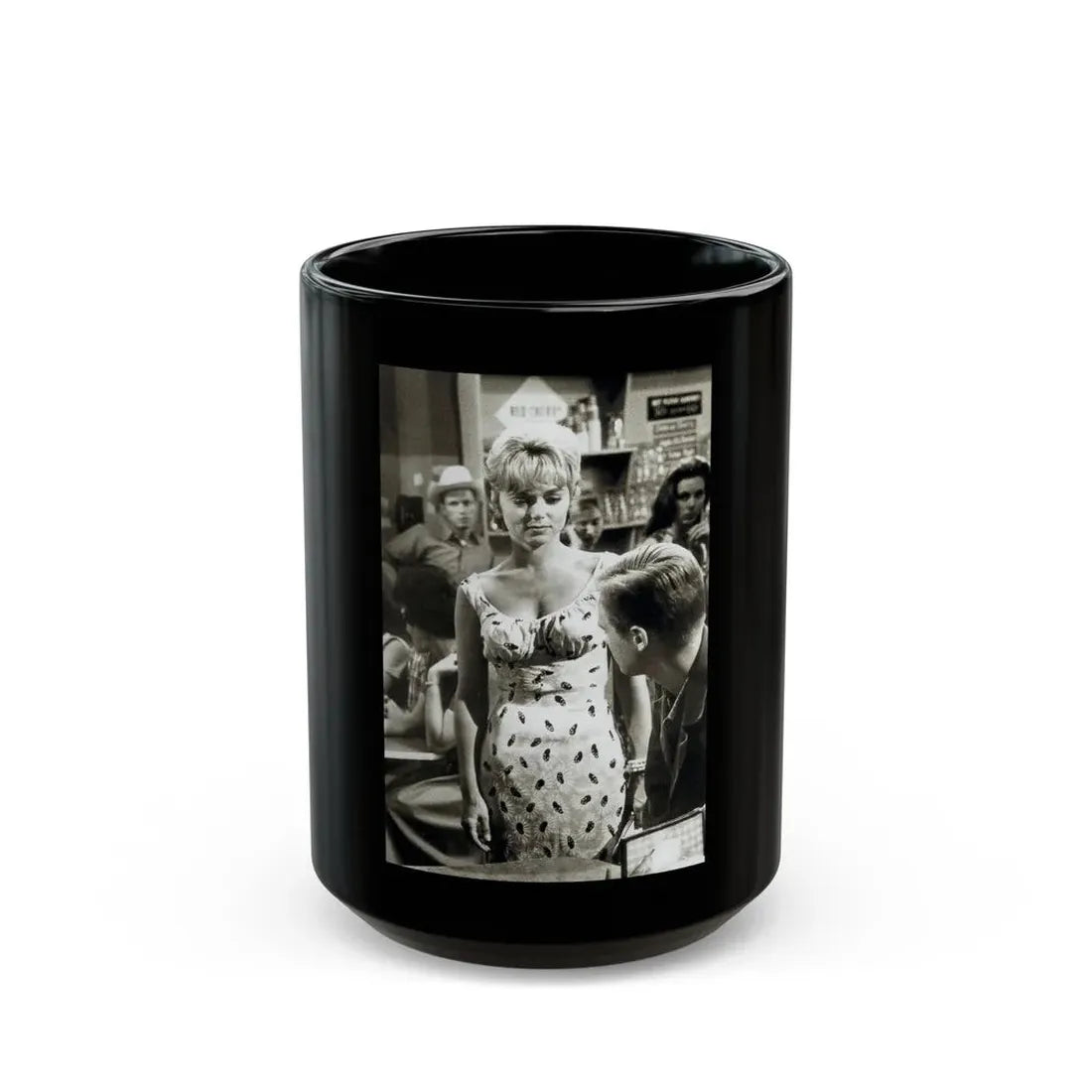 Yvette Vickers #105 (Vintage Female Icon) Black Coffee Mug 15oz - Go Mug Yourself
