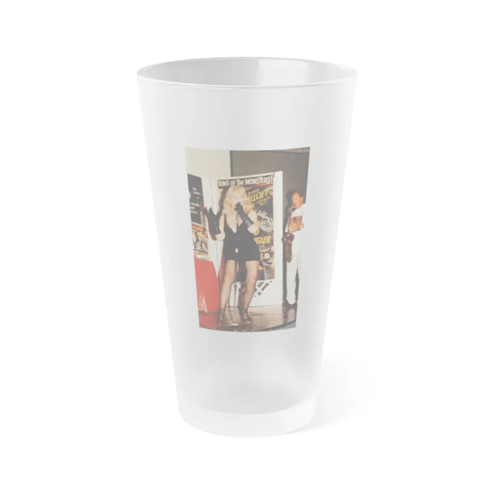 Yvette Vickers #113 (Vintage Female Icon) Frosted Pint Glass 16oz-16oz-Frosted-Go Mug Yourself