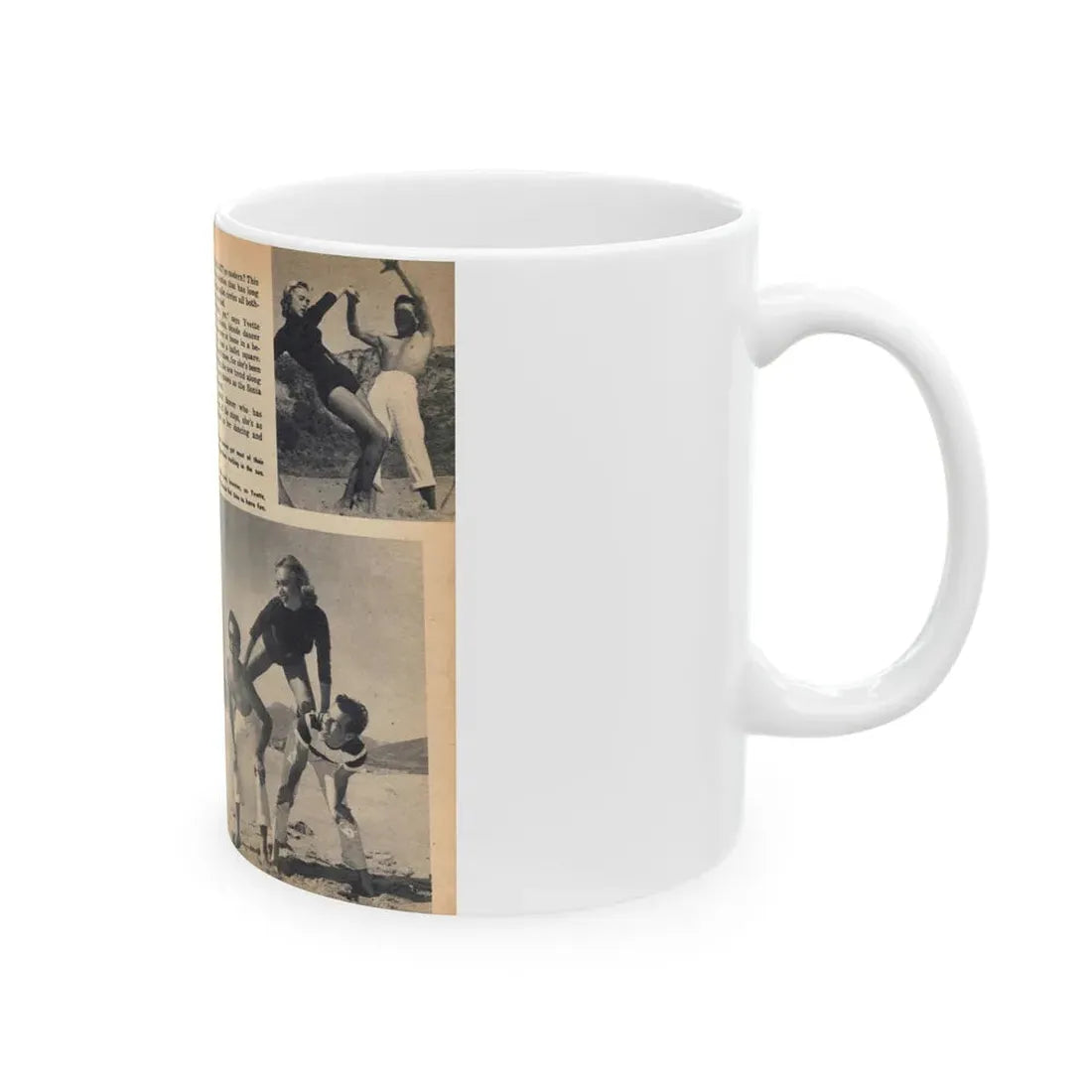 Yvette Vickers #114 - [Pages 102 & 103] Pages 1 & 2 of 4 with, Yvette Vickers+3 B&W Photos Brief Article & Caption from VUE Digest Mag. Oct. '55 (Vintage Female Icon) White Coffee Mug - Go Mug Yourself