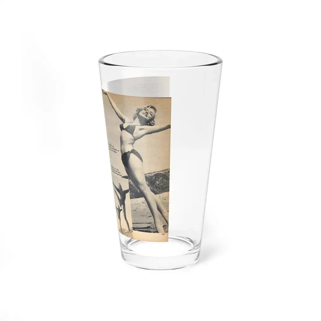 Yvette Vickers #115 - [Pages 104 & 105] Pages 3 & 4 of 4 of her +4 B&W Photos, End of Brief Article & 4 Captions from VUE Digest Mag. Oct. '55 (Vintage Female Icon) Pint Glass 16oz - Go Mug Yourself