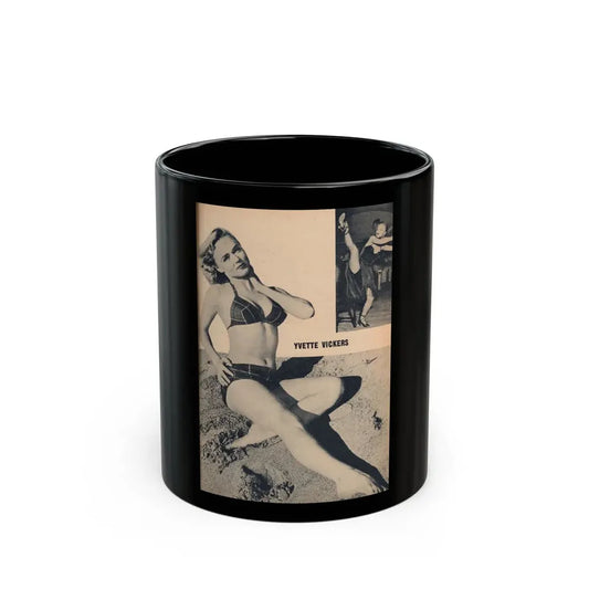 Yvette Vickers #116 - [Pages 65] Pages 1 of 1 with, only 1 Large Full Body B&W Pin-Up Photo of her from BRIEF Digest Mag. Jan. '55 (Vintage Female Icon) Black Coffee Mug 11oz - Go Mug Yourself