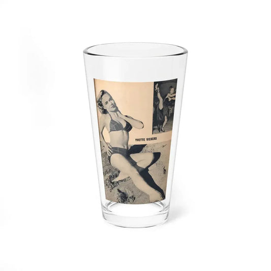 Yvette Vickers #116 - [Pages 65] Pages 1 of 1 with, only 1 Large Full Body B&W Pin-Up Photo of her from BRIEF Digest Mag. Jan. '55 (Vintage Female Icon) Pint Glass 16oz 16oz - Go Mug Yourself