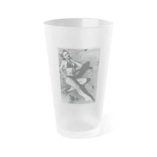 Yvette Vickers #13 (Vintage Female Icon) Frosted Pint Glass 16oz-16oz-Frosted-Go Mug Yourself