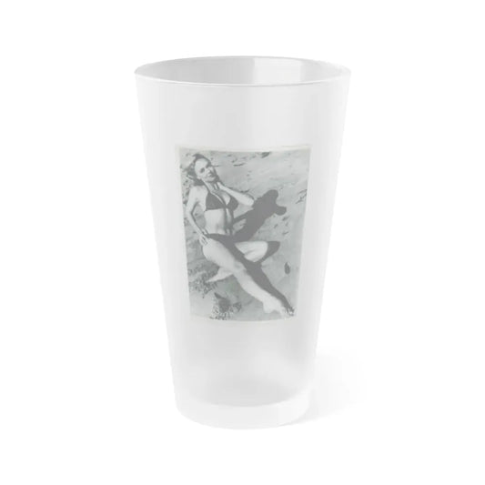 Yvette Vickers #13 (Vintage Female Icon) Frosted Pint Glass 16oz 16oz Frosted - Go Mug Yourself