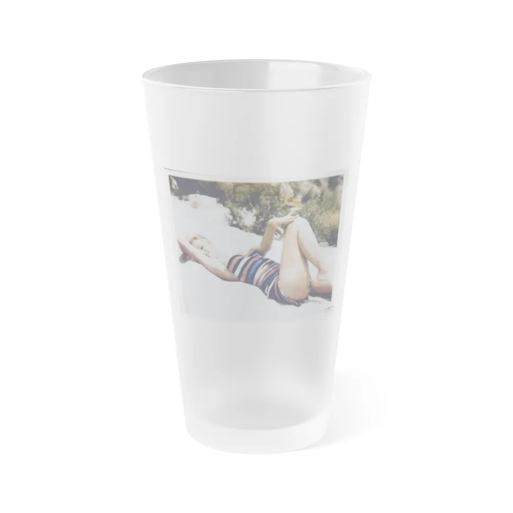 Yvette Vickers #16 (Vintage Female Icon) Frosted Pint Glass 16oz-16oz-Frosted-Go Mug Yourself