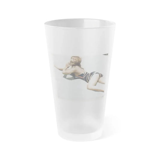 Yvette Vickers #17 (Vintage Female Icon) Frosted Pint Glass 16oz 16oz Frosted - Go Mug Yourself