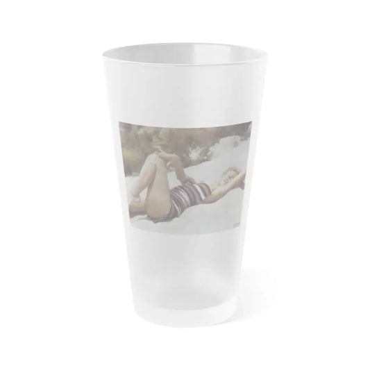 Yvette Vickers #27 (Vintage Female Icon) Frosted Pint Glass 16oz 16oz Frosted - Go Mug Yourself