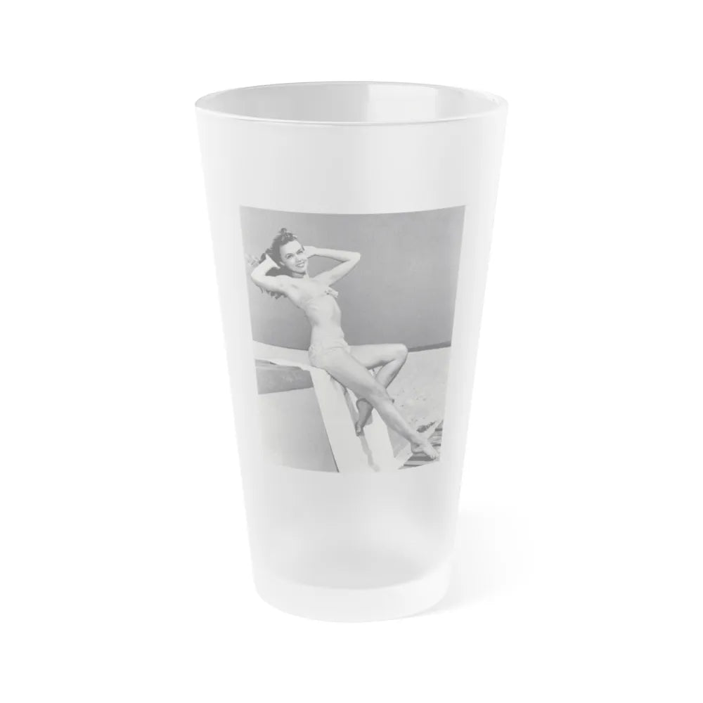 Yvette Vickers #40 (Vintage Female Icon) Frosted Pint Glass 16oz-16oz-Frosted-Go Mug Yourself