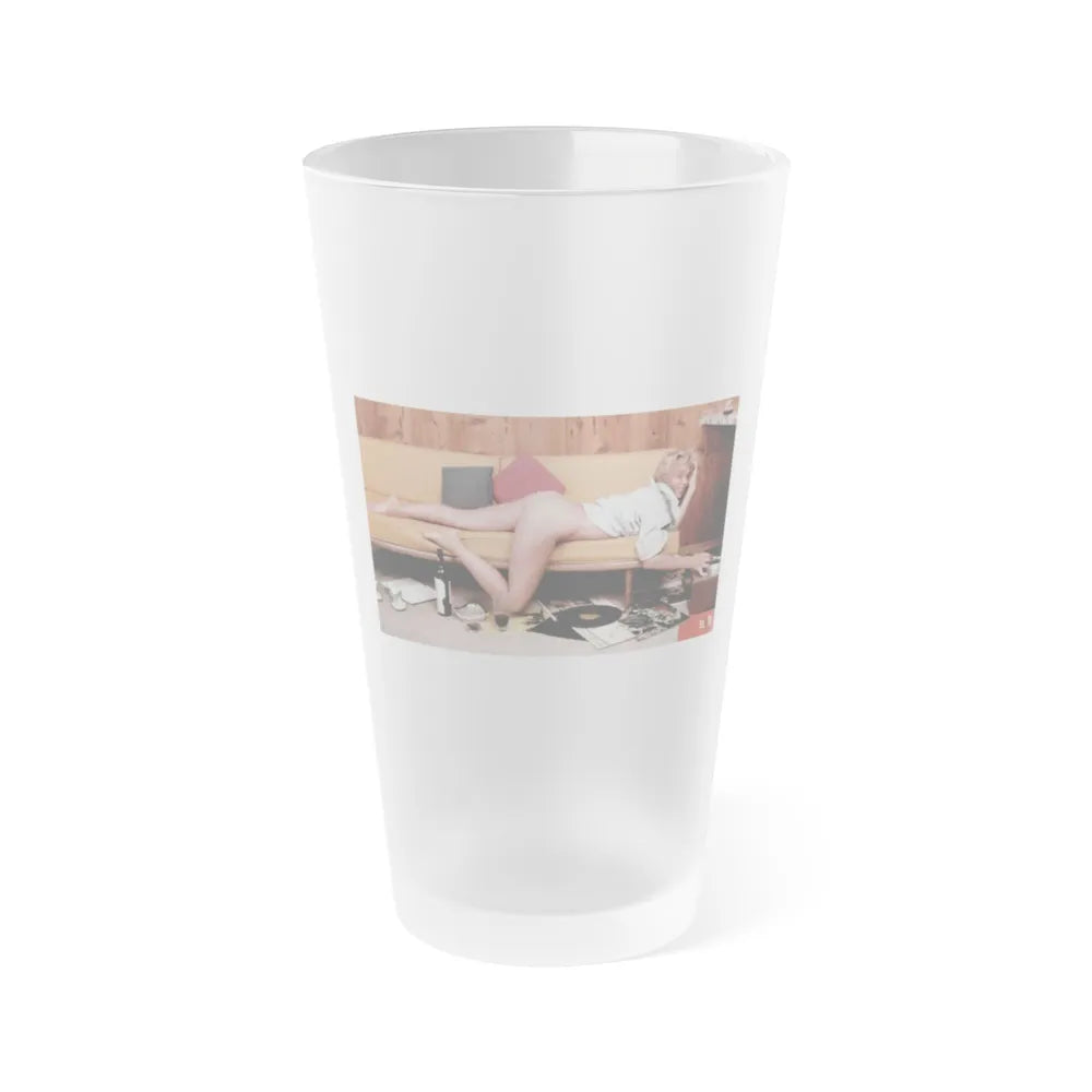 Yvette Vickers #45 - Playboy 1959 Photo (Vintage Female Icon) Frosted Pint Glass 16oz-16oz-Frosted-Go Mug Yourself