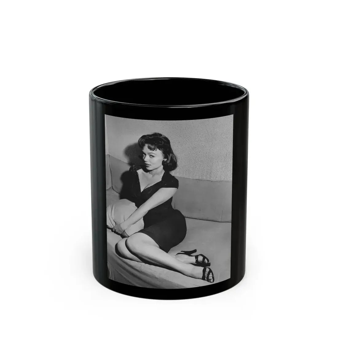 Yvette Vickers #56 (Vintage Female Icon) Black Coffee Mug 11oz - Go Mug Yourself