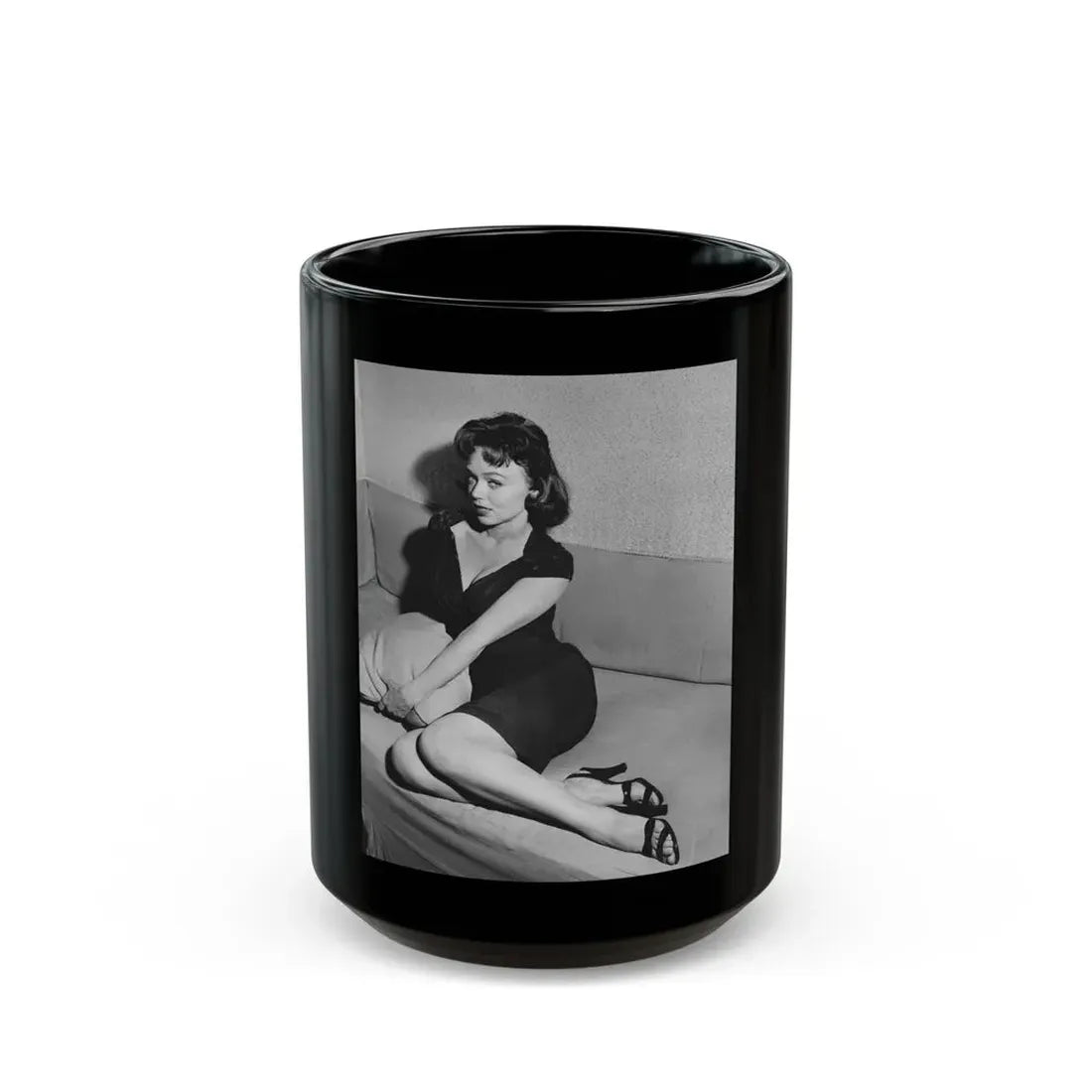 Yvette Vickers #56 (Vintage Female Icon) Black Coffee Mug 15oz - Go Mug Yourself