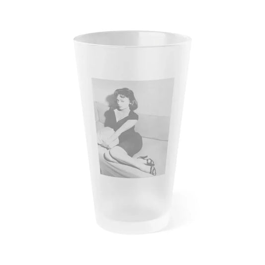 Yvette Vickers #56 (Vintage Female Icon) Frosted Pint Glass 16oz 16oz Frosted - Go Mug Yourself