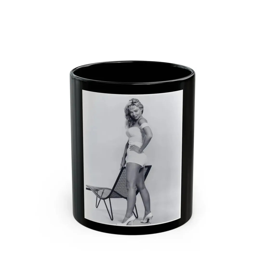 Yvette Vickers #58 (Vintage Female Icon) Black Coffee Mug 11oz - Go Mug Yourself