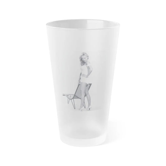 Yvette Vickers #58 (Vintage Female Icon) Frosted Pint Glass 16oz-16oz-Frosted-Go Mug Yourself