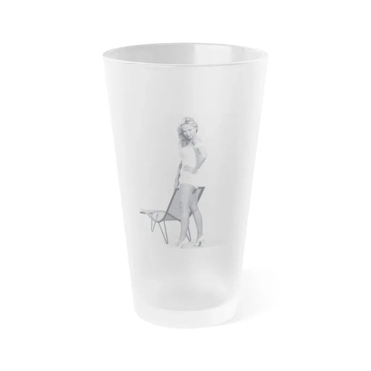 Yvette Vickers #58 (Vintage Female Icon) Frosted Pint Glass 16oz 16oz Frosted - Go Mug Yourself