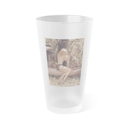 Yvette Vickers #60 (Vintage Female Icon) Frosted Pint Glass 16oz-16oz-Frosted-Go Mug Yourself