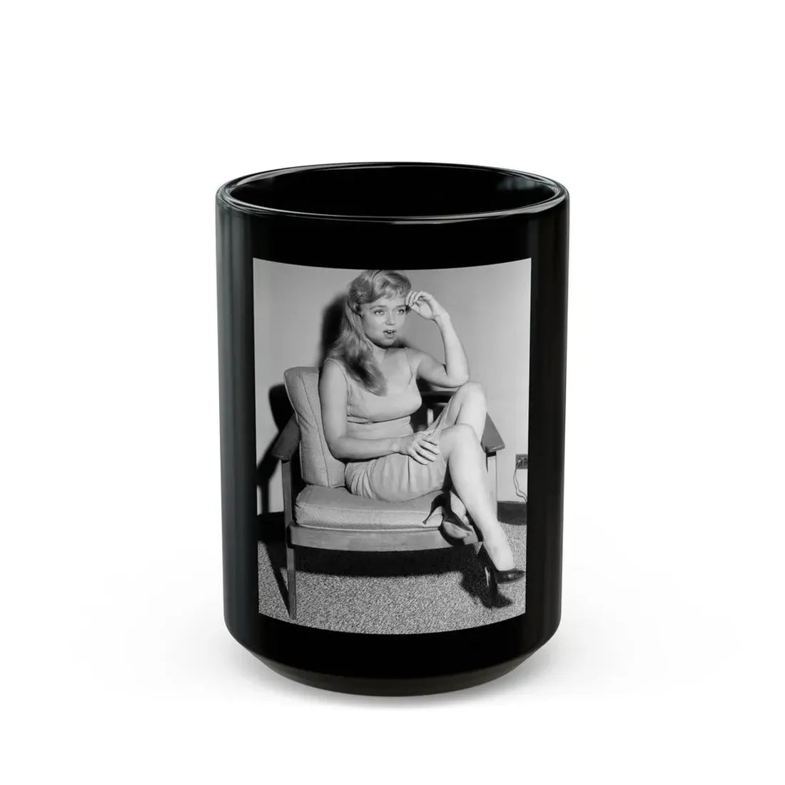 Yvette Vickers #61 (Vintage Female Icon) Black Coffee Mug 15oz - Go Mug Yourself