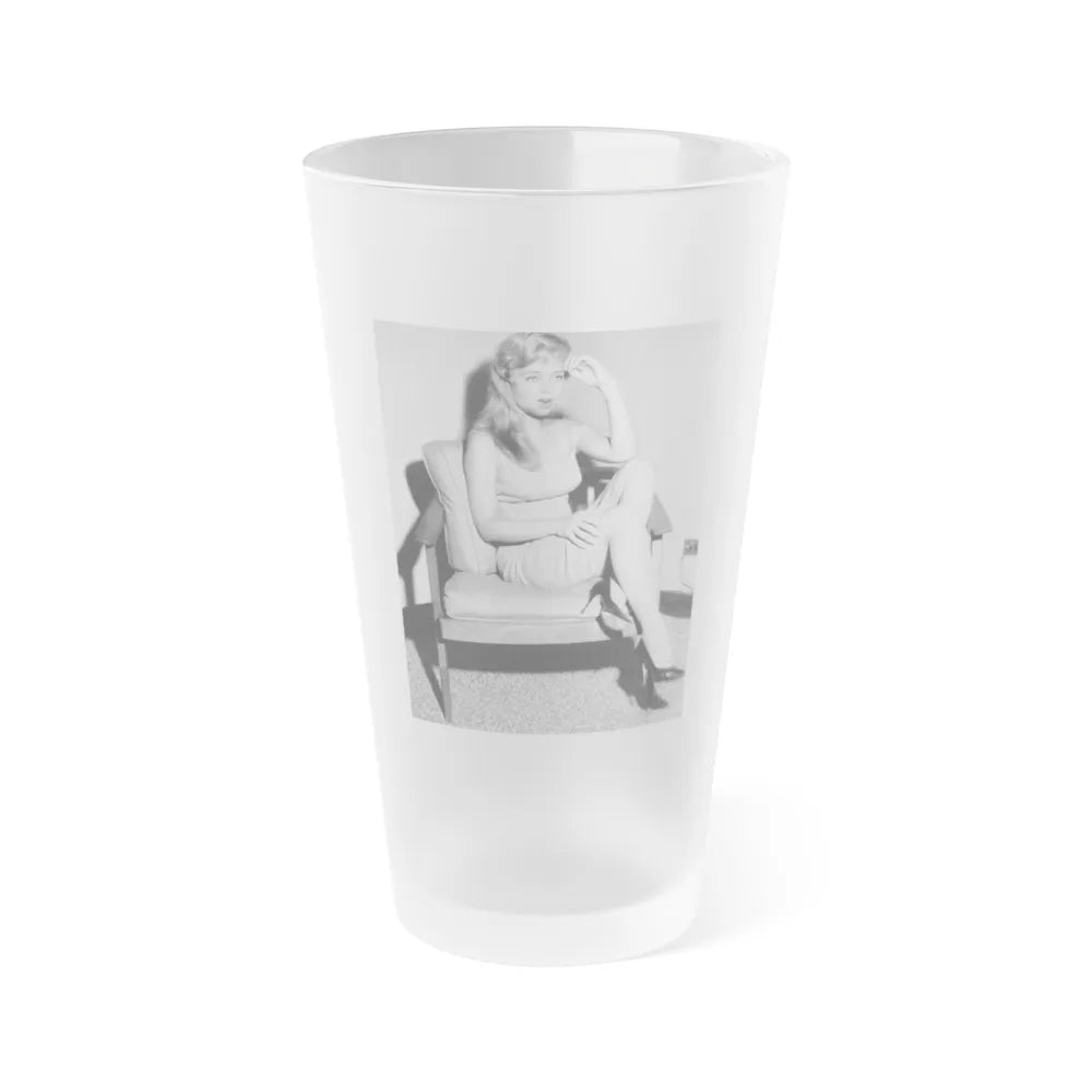 Yvette Vickers #61 (Vintage Female Icon) Frosted Pint Glass 16oz-16oz-Frosted-Go Mug Yourself