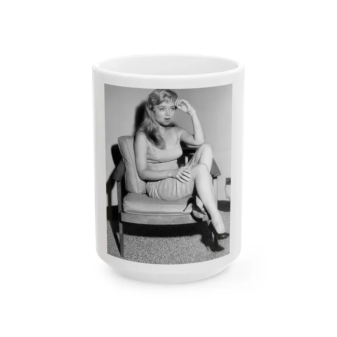 Yvette Vickers #61 (Vintage Female Icon) White Coffee Mug 15oz - Go Mug Yourself
