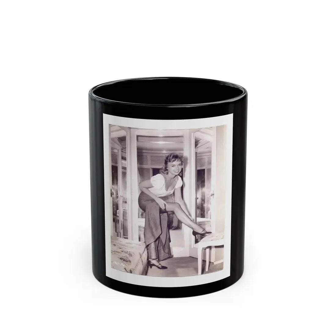 Yvette Vickers #64 (Vintage Female Icon) Black Coffee Mug 11oz - Go Mug Yourself