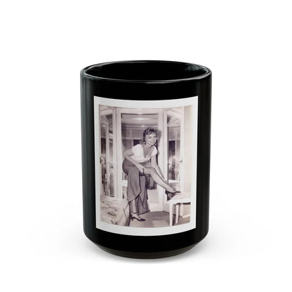 Yvette Vickers #64 (Vintage Female Icon) Black Coffee Mug-15oz-Go Mug Yourself