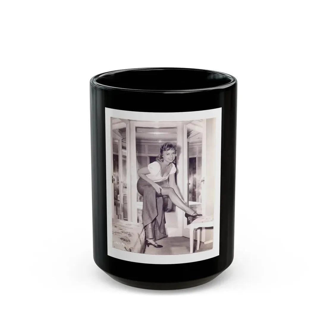 Yvette Vickers #64 (Vintage Female Icon) Black Coffee Mug 15oz - Go Mug Yourself