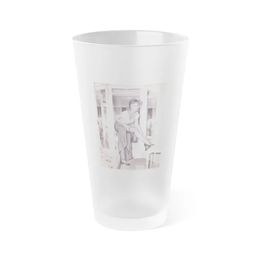 Yvette Vickers #64 (Vintage Female Icon) Frosted Pint Glass 16oz-16oz-Frosted-Go Mug Yourself