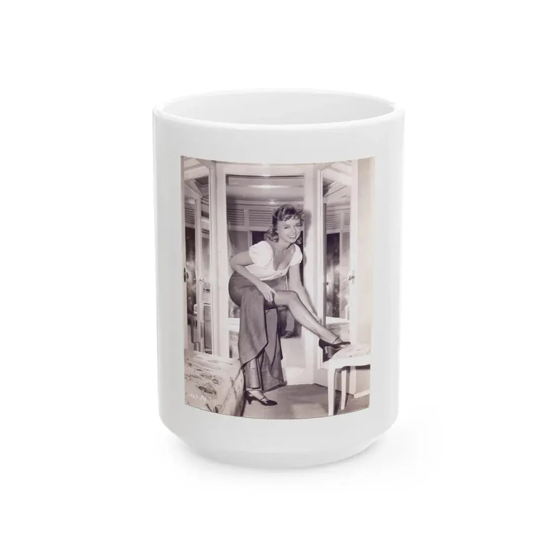 Yvette Vickers #64 (Vintage Female Icon) White Coffee Mug 15oz - Go Mug Yourself