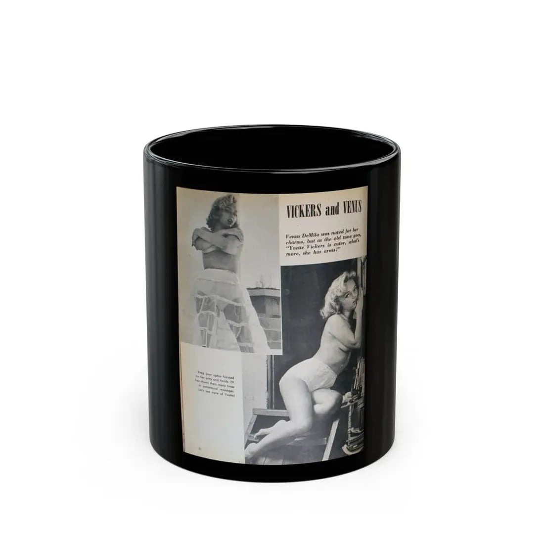 Yvette Vickers #85 (Vintage Female Icon) Black Coffee Mug 11oz - Go Mug Yourself