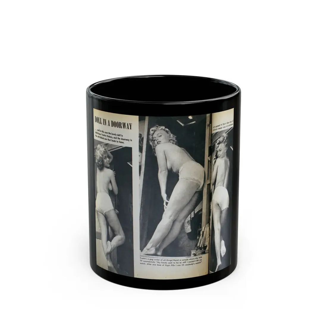 Yvette Vickers #86 (Vintage Female Icon) Black Coffee Mug 11oz - Go Mug Yourself