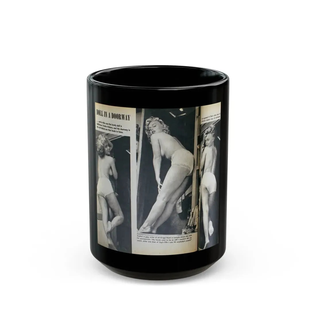 Yvette Vickers #86 (Vintage Female Icon) Black Coffee Mug 15oz - Go Mug Yourself