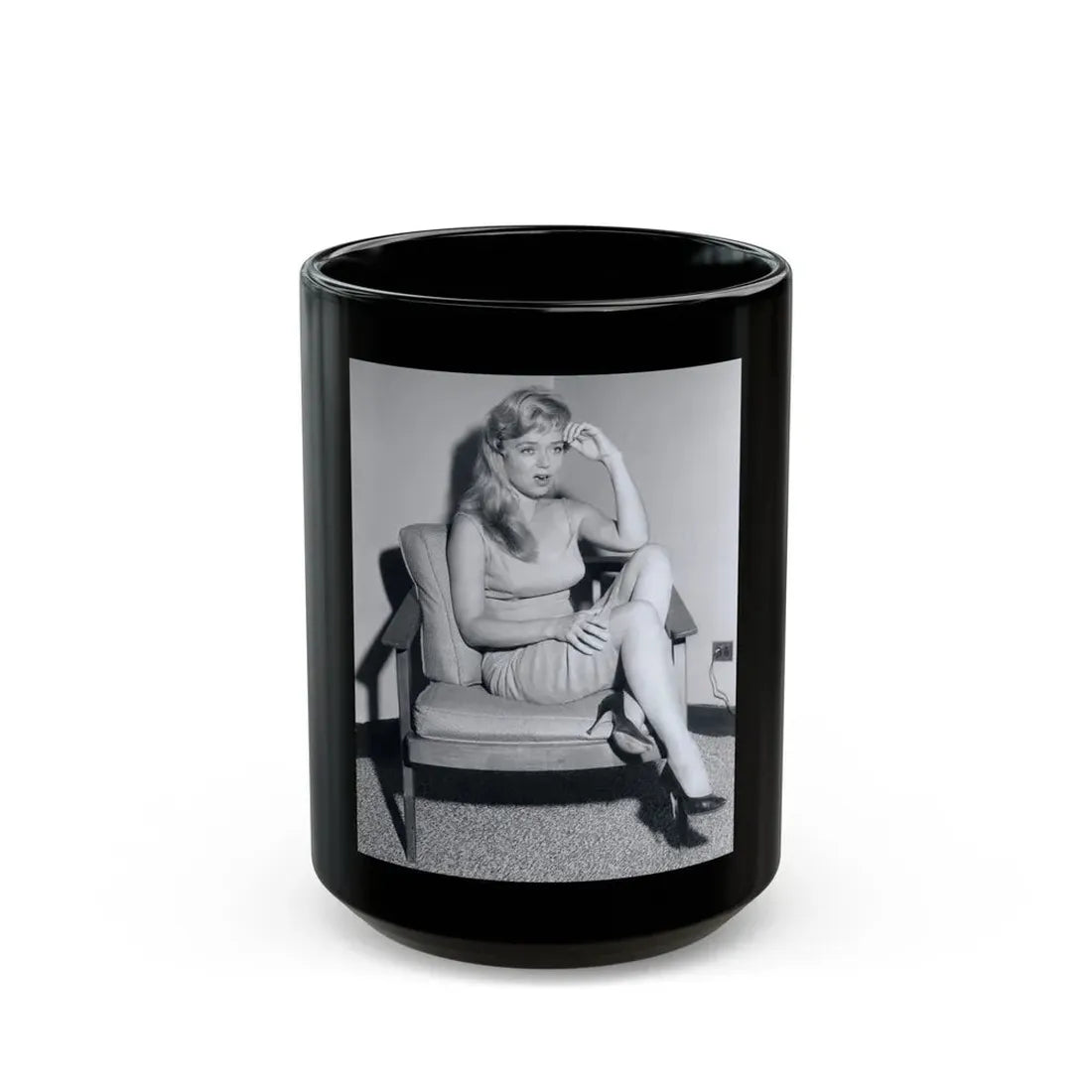 Yvette Vickers #90 (Vintage Female Icon) Black Coffee Mug 15oz - Go Mug Yourself