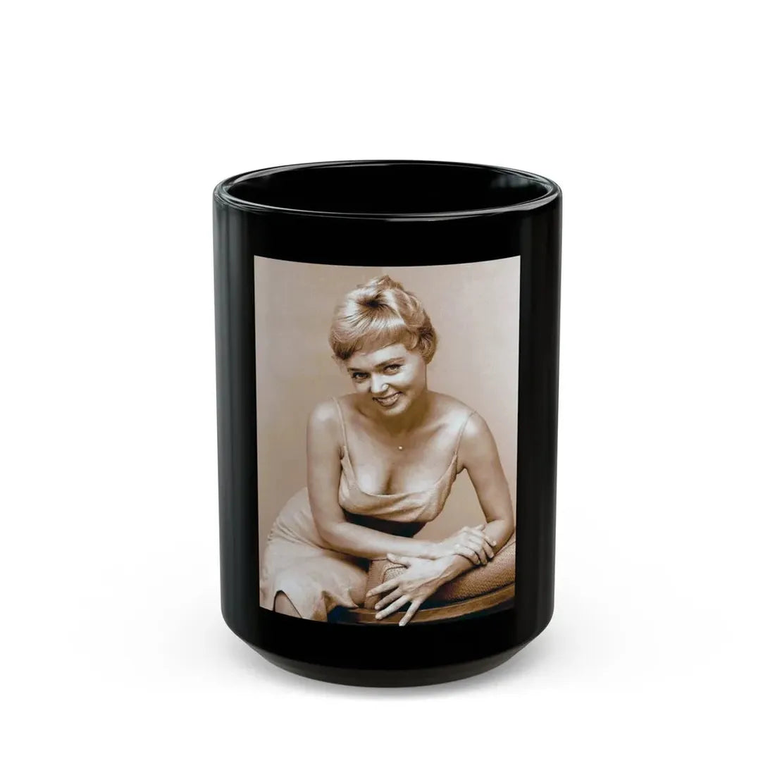 Yvette Vickers #94 (Vintage Female Icon) Black Coffee Mug 15oz - Go Mug Yourself