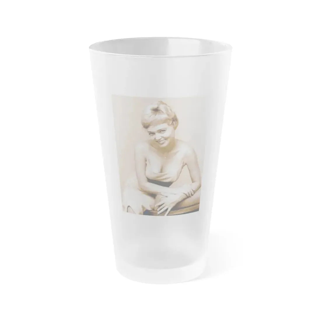 Yvette Vickers #94 (Vintage Female Icon) Frosted Pint Glass 16oz 16oz Frosted - Go Mug Yourself