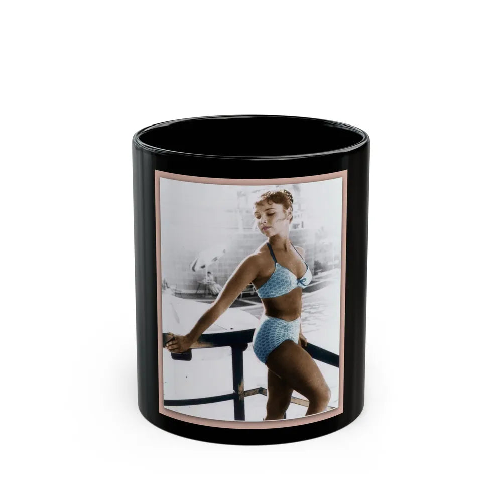 Yvonne Craig #02 (Vintage Female Icon) Black Coffee Mug-11oz-Go Mug Yourself