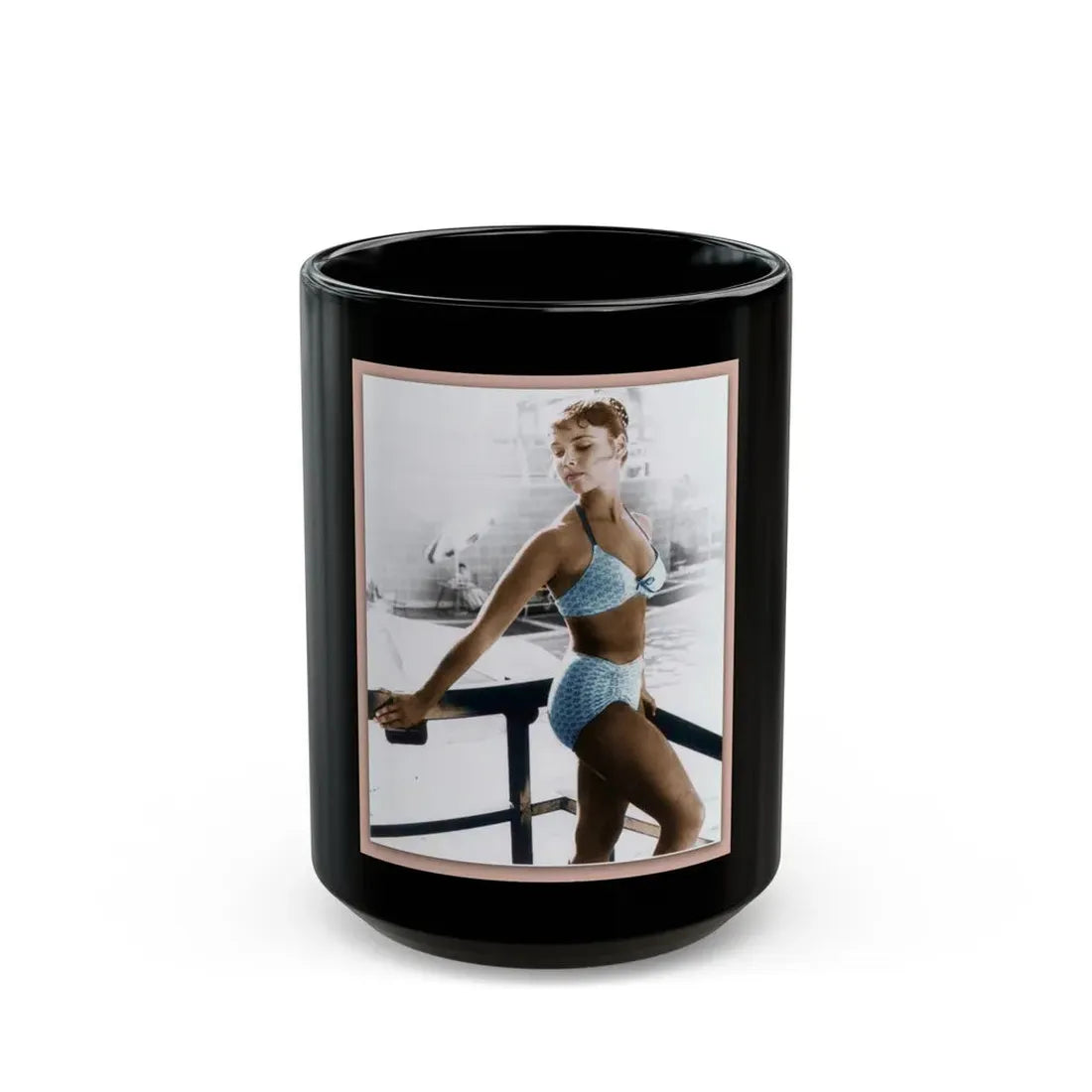Yvonne Craig #02 (Vintage Female Icon) Black Coffee Mug 15oz - Go Mug Yourself
