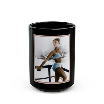 Yvonne Craig #02 (Vintage Female Icon) Black Coffee Mug 15oz - Go Mug Yourself